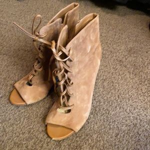 Sam Edelman heel boots brown lace up